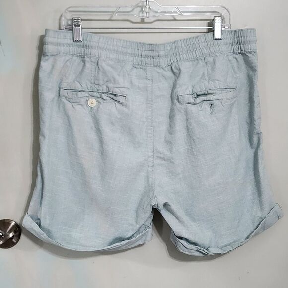 H&M Mens Shorts L Blue 100% Cotton Pull On With Pockets - Picture 3 of 5